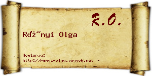 Rényi Olga névjegykártya